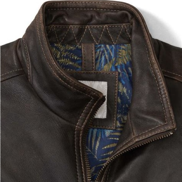 Men’s NWT Tommy Bahama Leather Rocker Jacket, sz Large - Picture 4 of 12